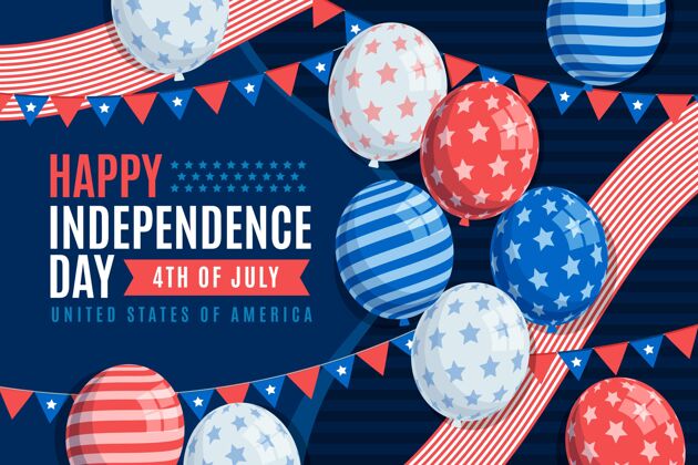 壁纸七月四日-独立日气球背景平面背景活动美国