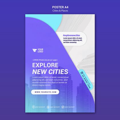 旅游城市和地方海报模板旅游旅游地方