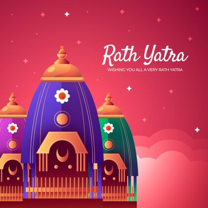印度教详细的rathyatra插图印度教节日印度详细说明