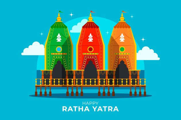 印度教节日平面拉思雅特拉插图印度节日印度