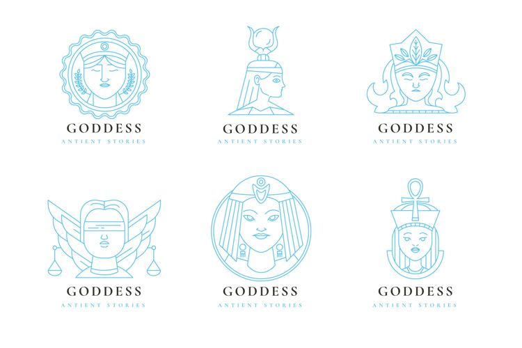 企业线性平面女神标志系列企业标识公司标识女神