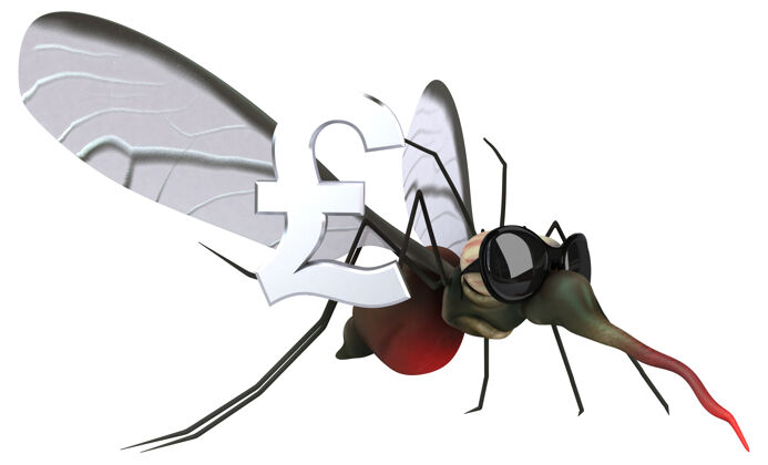 健康蚊子3d插图传染性病毒红色