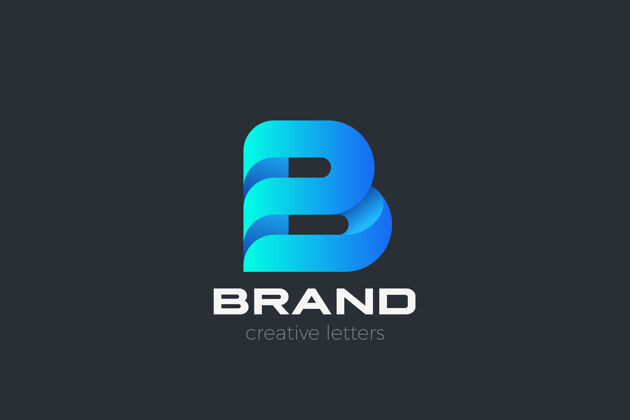 字体字母b标志企业商业技术互联网标志字母b