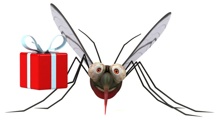 健康蚊子3d插图传播感染发烧
