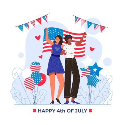 活动七月四日-独立日插画节日美国独立日快乐