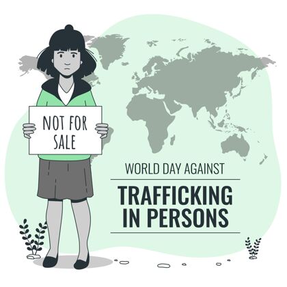 事件世界打击贩卖人口日？概念图受害者世界日自由
