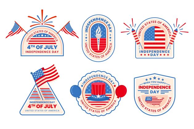 收藏七月四日公寓-独立日徽章收藏标签美国爱国