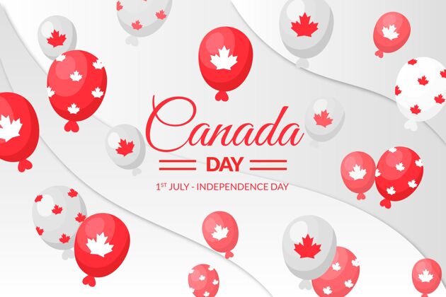 加拿大日平坦的加拿大日气球背景加拿大日背景加拿大节日