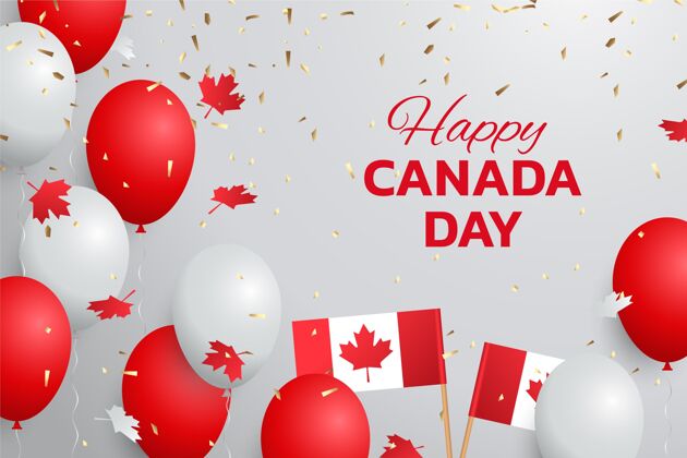 加拿大日背景梯度加拿大日气球背景加拿大活动节日