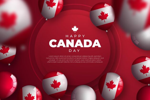 加拿大日现实加拿大日气球背景节日气球加拿大