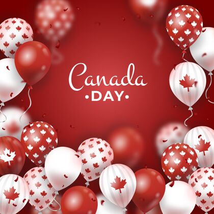 加拿大现实加拿大日气球背景爱国背景气球背景