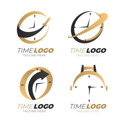 Branding渐变时间标志系列BrandCorporate手表Logo