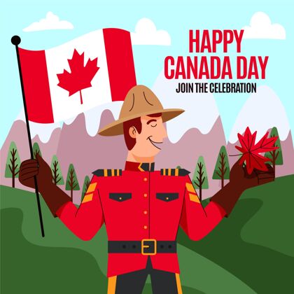 快乐加拿大日手绘加拿大日插图节日活动庆祝