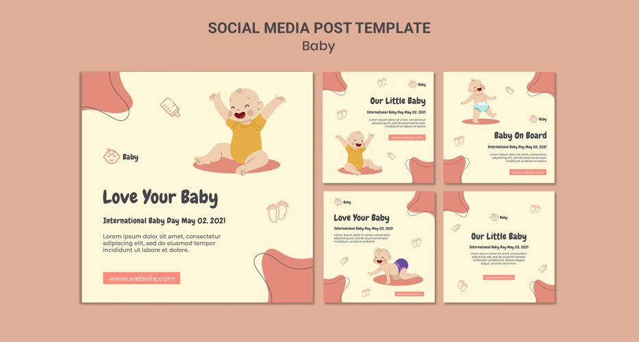 小Instagram为国际婴儿日发布了一系列的帖子包装Instagram帖子婴儿