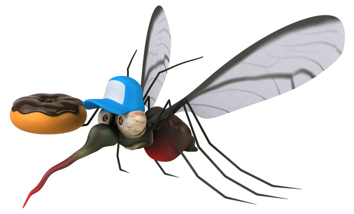 流行蚊子3d插图传染细菌疾病