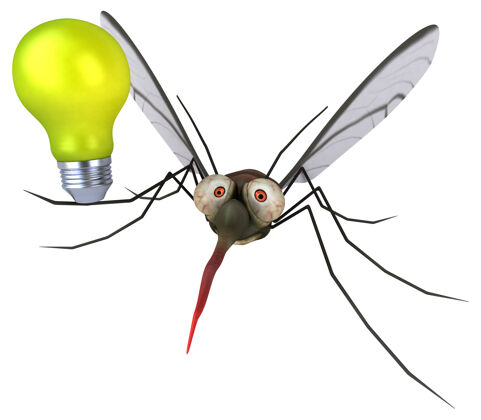 发烧蚊子3d插图昆虫翅膀危险