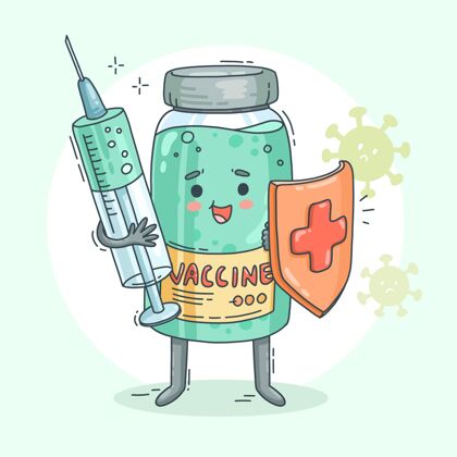 注射卡通疫苗接种活动插画疾病疾病大流行
