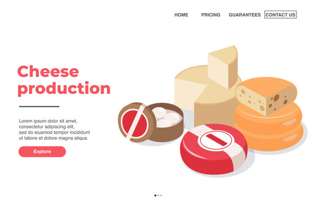 乳制品乳品生产网页设计与奶酪生产符号等距食品等距奶酪