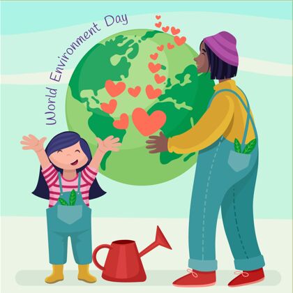 意识平面世界环境日拯救地球插图花卉活动国际
