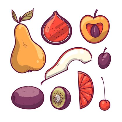 包装手绘水果系列手绘美味食品