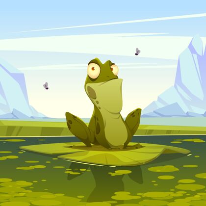 平面设计平面卡通青蛙插图可爱平面野生动物