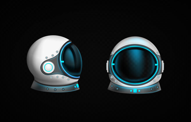 透明宇航员头盔 正面和侧面都有透明玻璃和蓝光宇宙玻璃宇宙