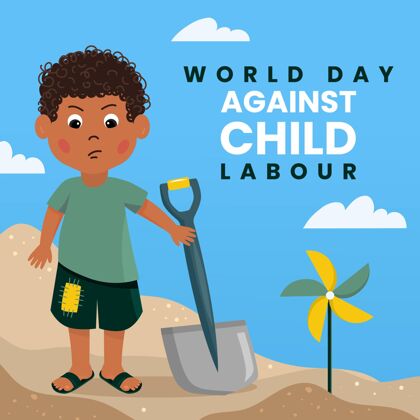 活动世界反童工日插图预防意识平面设计