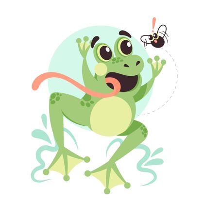 自然卡通笑脸蛙插画野生小野生动物