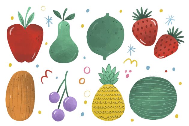 美味手绘水果系列美味水果套装水果收集