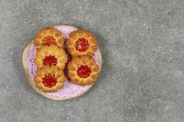 糕点自制木片果冻饼干甜点面包店饼干