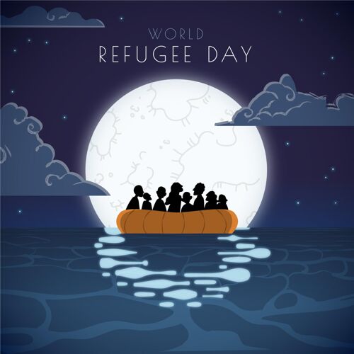事件卡通世界难民日插画暴力迫害世界难民日