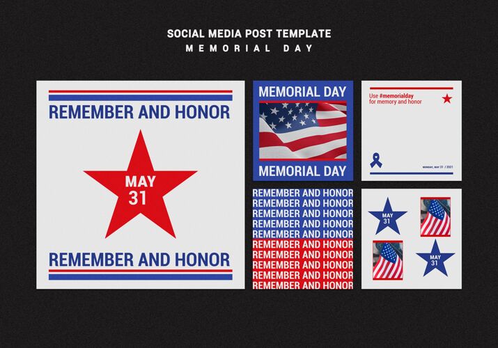 美国阵亡将士纪念日instagram帖子超级英雄社交媒体旗帜