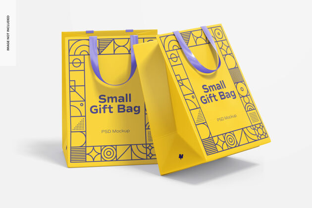 设计小礼品袋与丝带处理样机礼品袋包装品牌