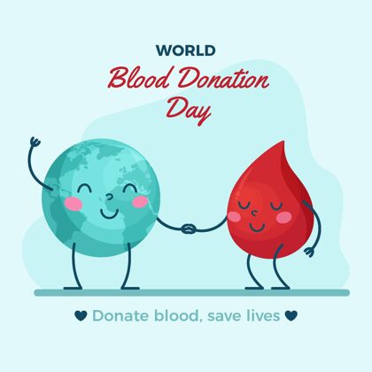 全球手绘世界献血者日插画庆祝6月14日世界