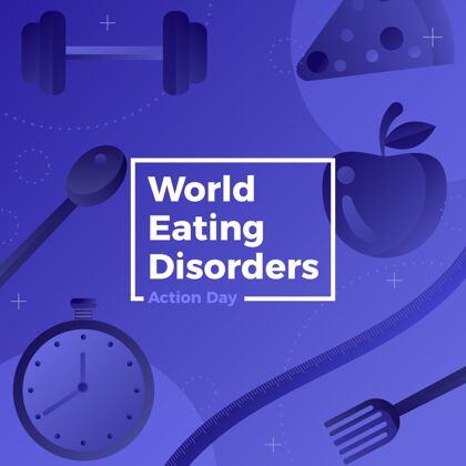 事件梯度世界饮食失调行动日插画健康国际梯度