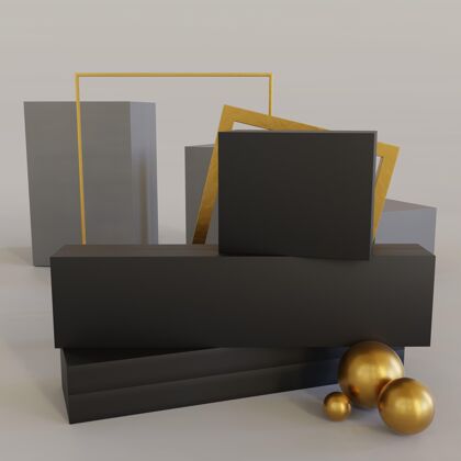 3d珠宝包装展示模型黄金豪华珠宝盒
