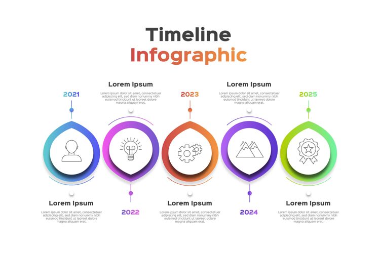 数据渐变色时间线信息图过程增长图表