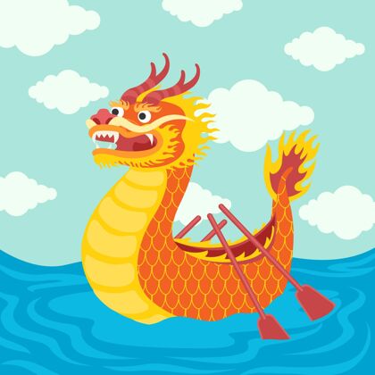 端午节手绘龙舟插图中国传统节日