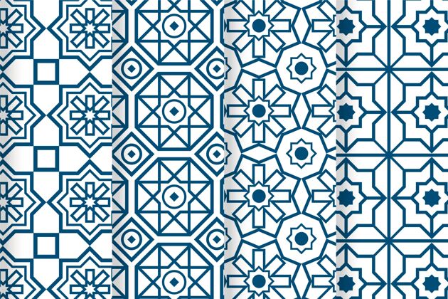 套装平面线性阿拉伯模式收集阿拉伯平面设计装饰