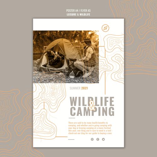 海报模板休闲和野生动物海报模板生活方式传单模板传单