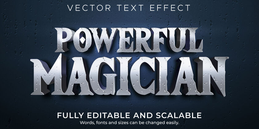 魔术师魔术师可编辑的文字效果 历史和向导的文字风格魔术字体效果幻想