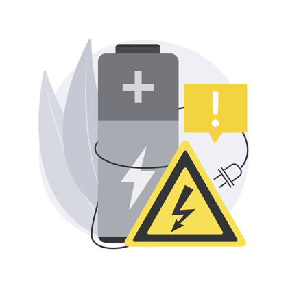 保险箱安全电池充电安全 保护能源设备 智能手机电池安全使用和回收 爆炸危险 不可充电标志2021年最佳颜色危险