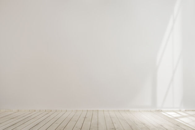 生活白色空白混凝土墙 木地板简约房间油漆