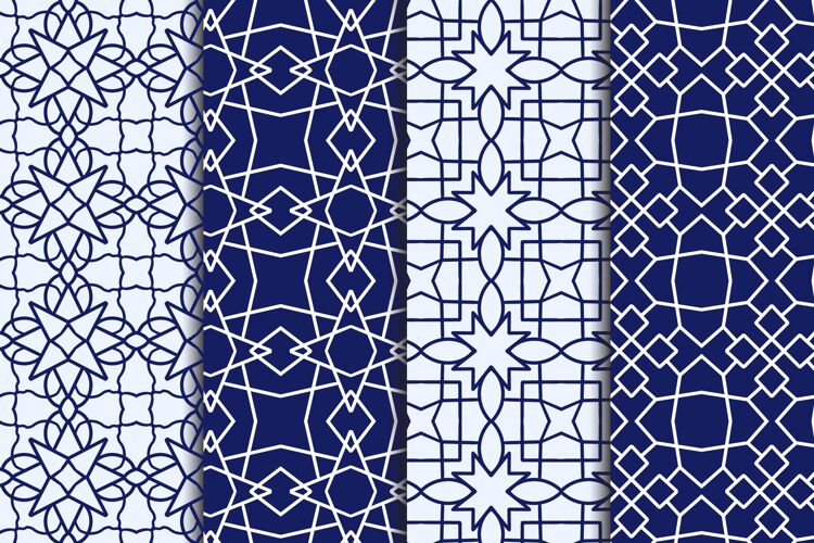 线性平面线性阿拉伯模式收集中东装饰分类