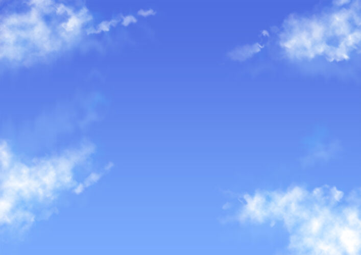 颜料蓝天白云美丽天空蓝色