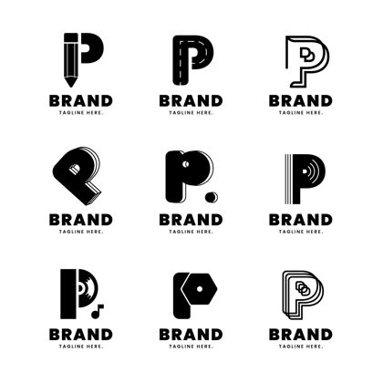 标志平面p标志模板集合品牌企业标志公司