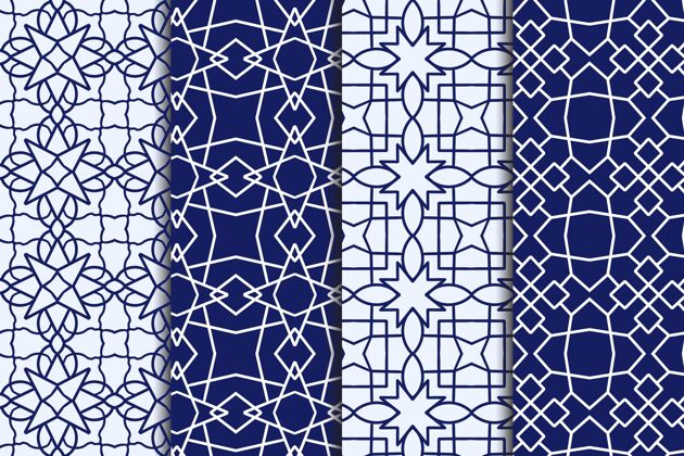 线性平面线性阿拉伯模式收集中东装饰分类