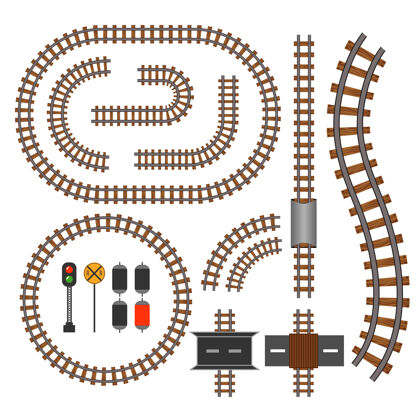 建筑铁路和铁路轨道结构要素.交通列车用波形轨道结构示意图交叉口铁路速度