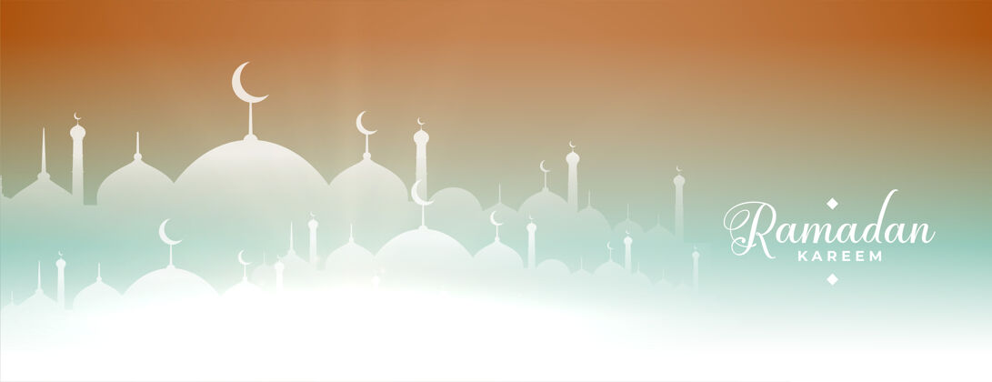 场合斋月卡里姆清真寺横幅开斋节阿修拉问候语