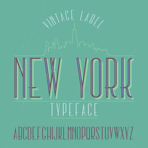 Writing复古标签字体命名为纽约YorkTypeMark